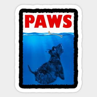 Scottie Silhouettes PAWS Tee for Admirers of Terrier Majesty Sticker